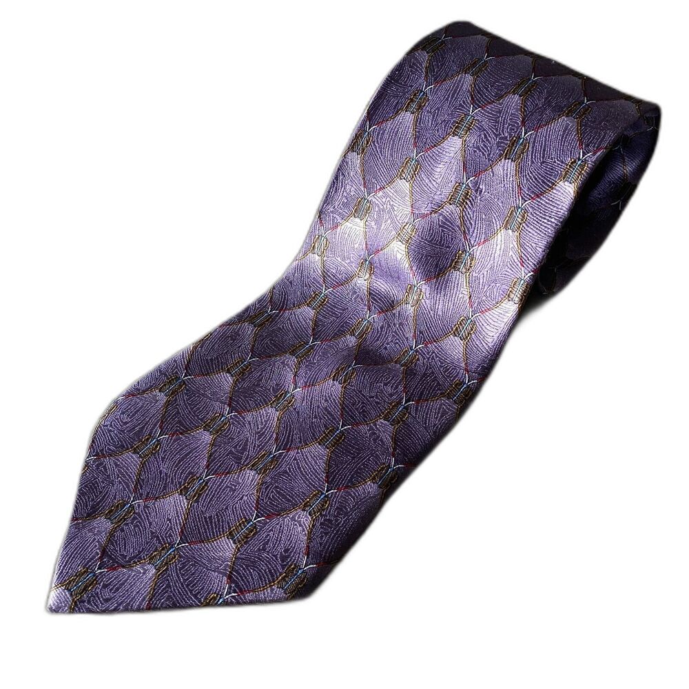 Karen Bierce The Nature Conservancy Pycanum Bug Men's Purple Necktie Handmade
